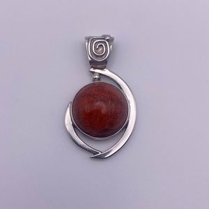 925 sterling silver red jasper pendant
